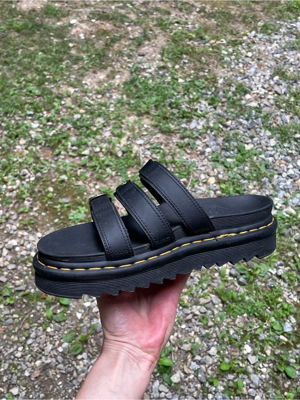 Dr Martens Blaire Slide Platform Black Sandals Size 8